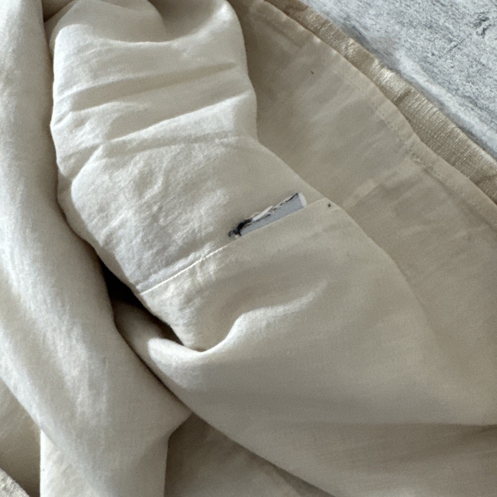 J Crew‎ Shift Dress Womens Size 0 Silk Linen Blend Beige Gold Design Pockets - Picture 8 of 8